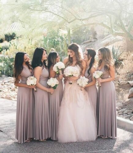 Pack of 4 Convertible Infinity Dress, Champagne Convertible Dress, Long Convertible Bridesmaid Dress, Infinity Dress