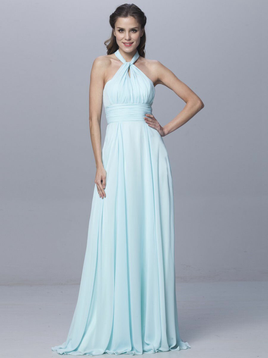 Convertible Wrap Light Blue Infinity Dress Bridesmaid Dresses Tiffany Blue Floor Length Blue