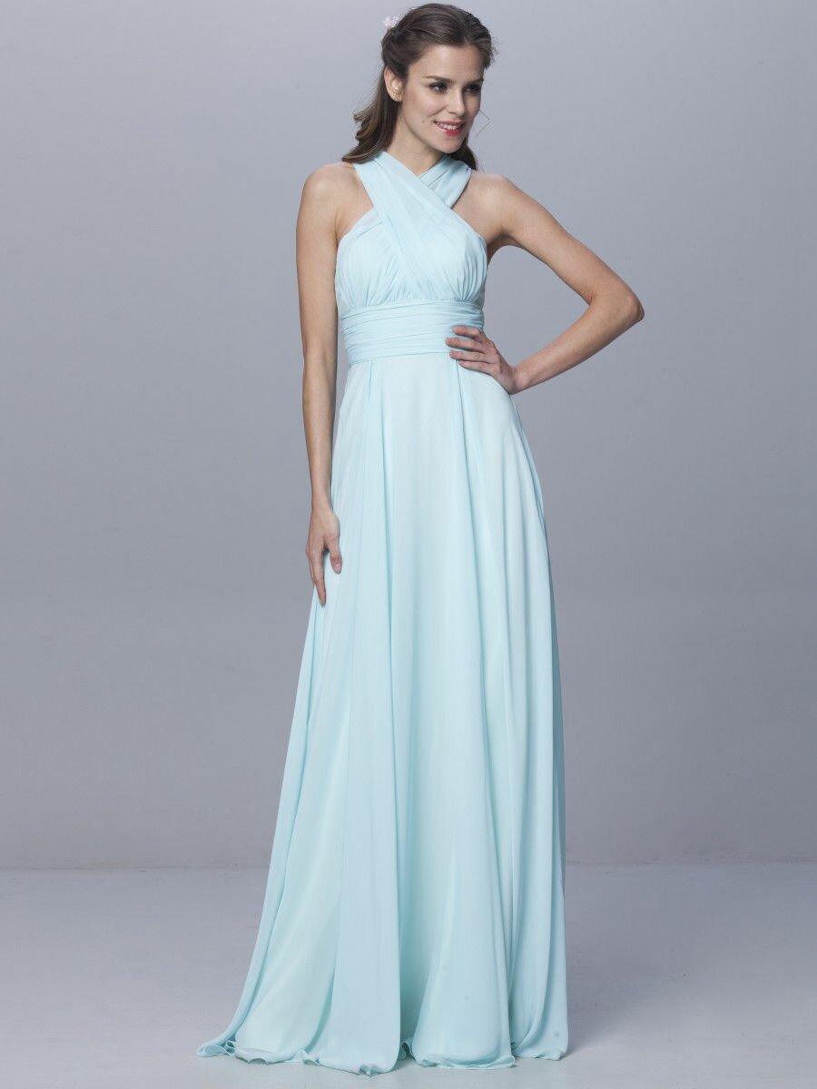 Infinity Dress Aqua Blue, Floor Length Convertible Dress, Multiway Wrap Dress, Bridal dress, Evening gown