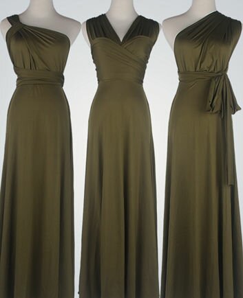 Olive Green Bridesmaid Dress infinity, Olive Green Infinity Dress, Floor Length Formal Dress