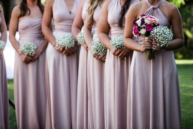 Set of 15 Pink Convertible Dress Set, Long Pink Infinity Dress, Convertible Infinity Bridesmaid Wrap Dress