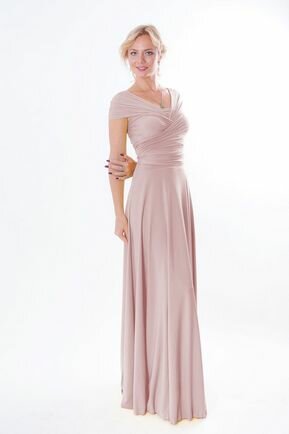 Light Pink Convertible Dress, Pink Infinity Dress, Bridal Party, Evening Dress, Long Dress