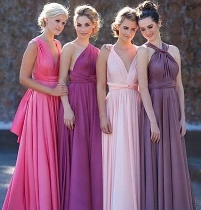 Set of 2 Purple Infinity Dress, Long Convertible Bridesmaid Dress, Bridal Party, Bridesmaid Dress,