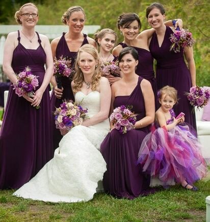 10 Purple Convertable Bridesmaid Dress Set, Wrap Dresses for Bridesmaids, Convertible Wrap Dress Bridesmaid