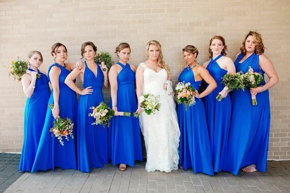 15 Convertible Dress Set, Blue Infinity Dress, Long Wrap Dress, Floor length Bridesmaid Dress, Infinite Dressed as Girls