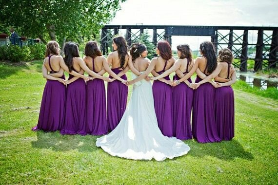 Set of 18 Purple Infinity Dress, Convertible Dresses for Bridesmaids, Bridal Party, Party Dress, Bridal Gift