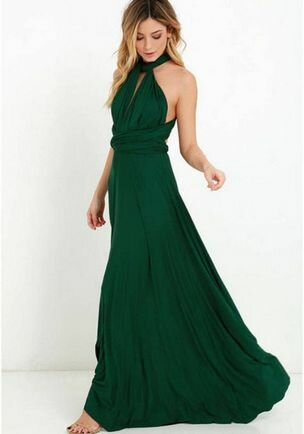 Infinity Dress, Emerald Convertable Dress, Long Infinity Dress, Convertible Wrap Dress Bridesmaid, Bridal Dress